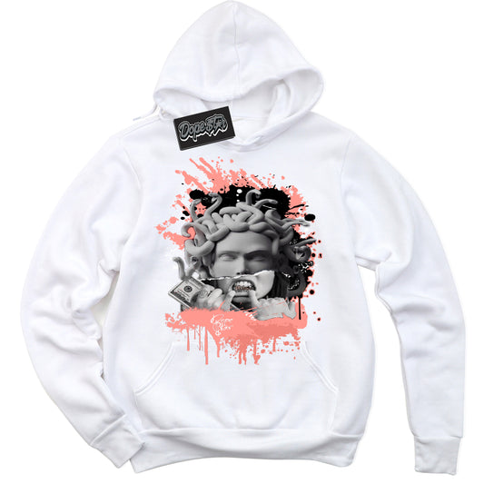 Cool White Hoodie with “Medusa” design that Perfectly Matches Paris Saint-Germain 1s Jordans.