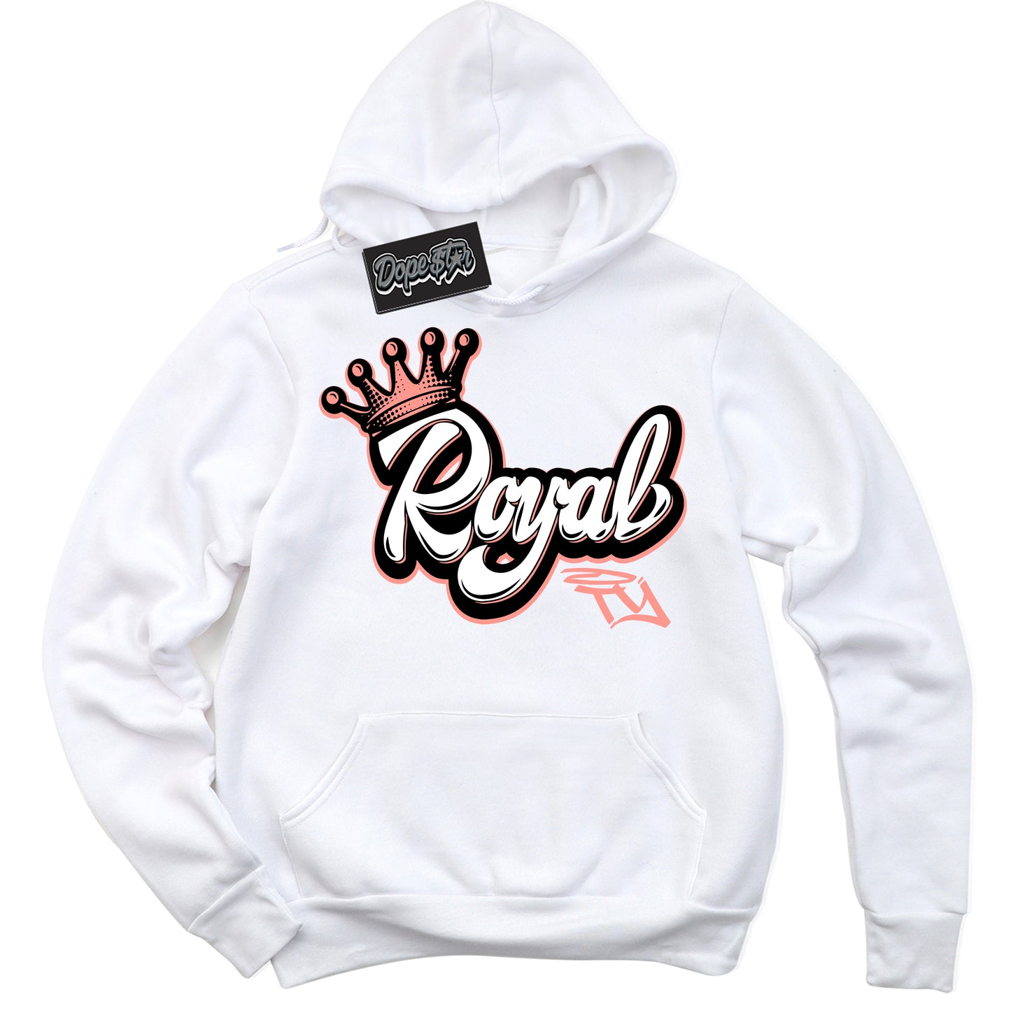 Cool White Hoodie with “Royalty” design that Perfectly Matches Paris Saint-Germain 1s Jordans.