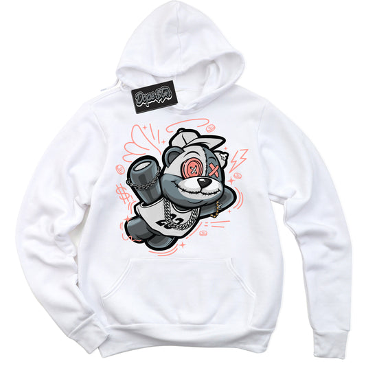Cool White Hoodie with “Slam Dunk Bear” design that Perfectly Matches Paris Saint-Germain 1s Jordans.