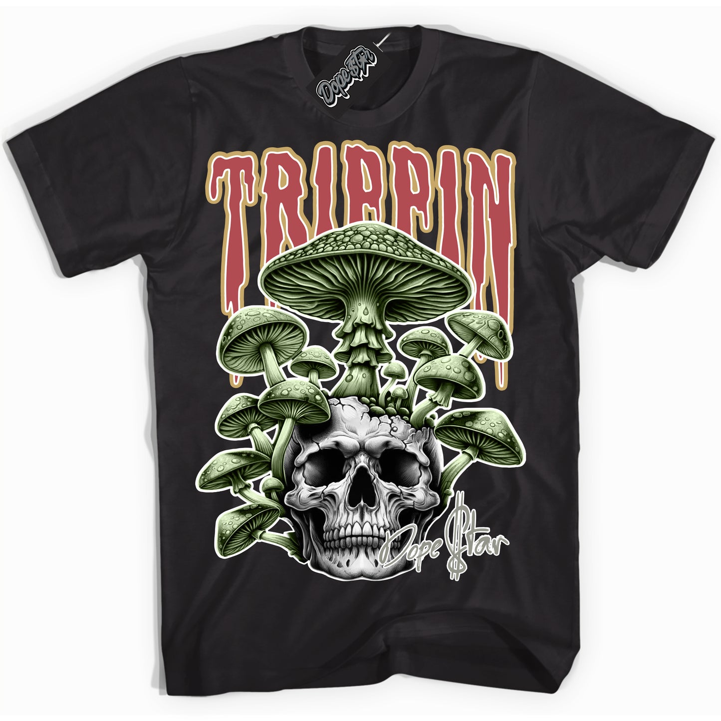 Cool Black Shirt with “Trippin” design that perfectly matches Year Of The Dragon 1s.