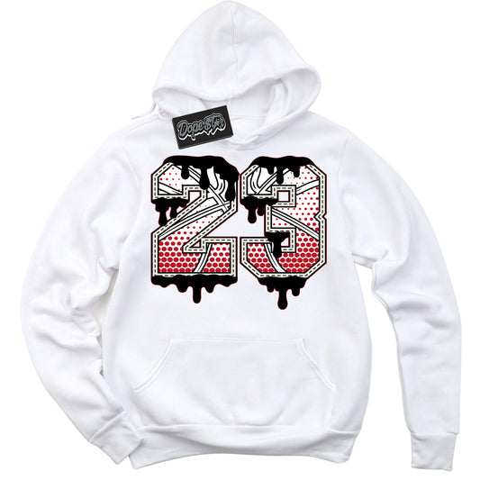 Cool White Hoodie with “23 Ball” design that Perfectly Matches Trophy Room 1s Jordans.