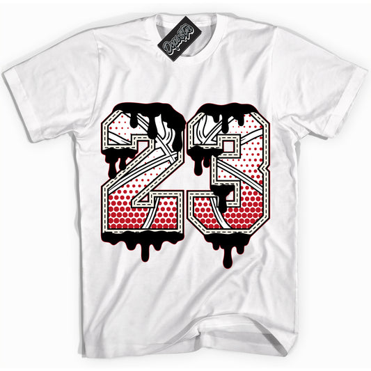 Cool White Shirt with “23 Ball” design that perfectly matches the Trophy Room 1s Jordans.