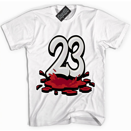 Cool White Shirt with “23 Melting” design that perfectly matches the Trophy Room 1s Jordans.