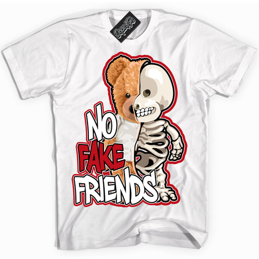 Cool White Shirt with “No Fake Friends” design that perfectly matches the Trophy Room 1s Jordans.