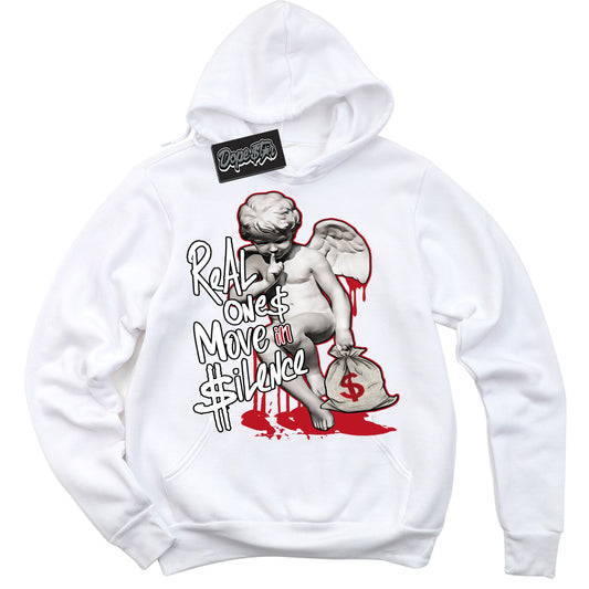 Cool White Hoodie with “Real Ones Cherub” design that Perfectly Matches Trophy Room 1s Jordans.
