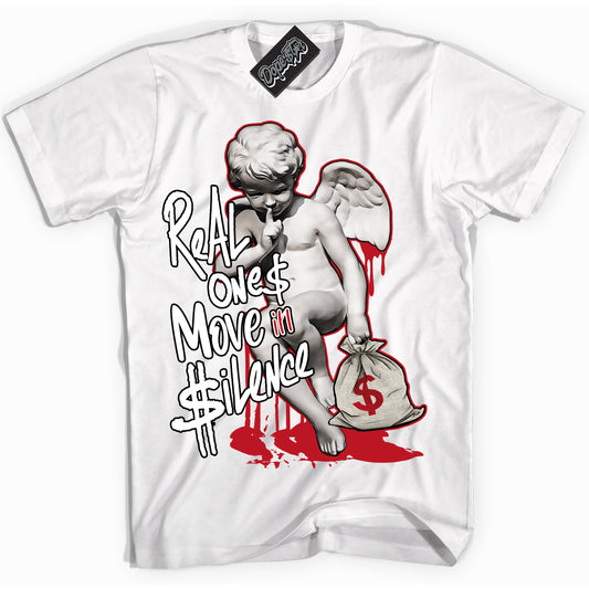 Cool White Shirt with “Real Ones Cherub” design that perfectly matches the Trophy Room 1s Jordans.