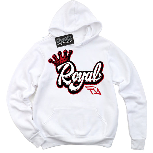 Cool White Hoodie with “Royalty” design that Perfectly Matches Trophy Room 1s Jordans.