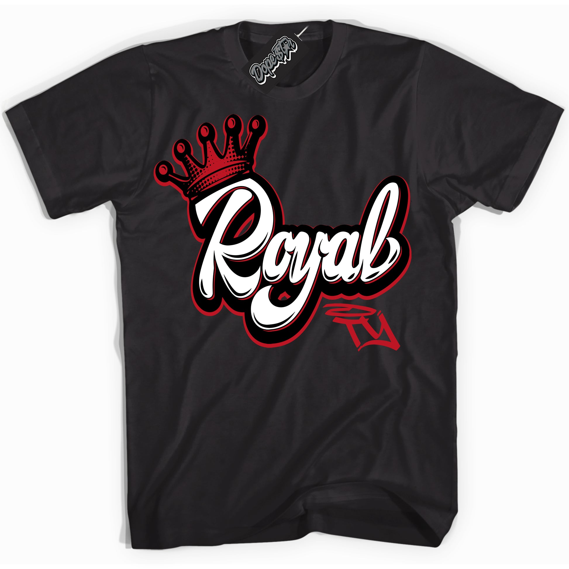Cool Black Shirt with “Royalty” design that perfectly matches the Trophy Room 1s Jordans.