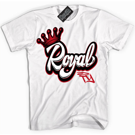Cool White Shirt with “Royalty” design that perfectly matches the Trophy Room 1s Jordans.