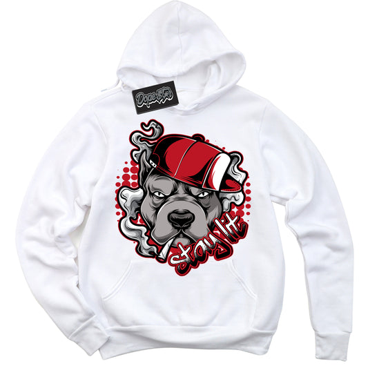 Cool White Hoodie with “Stay Lit” design that Perfectly Matches Trophy Room 1s Jordans.
