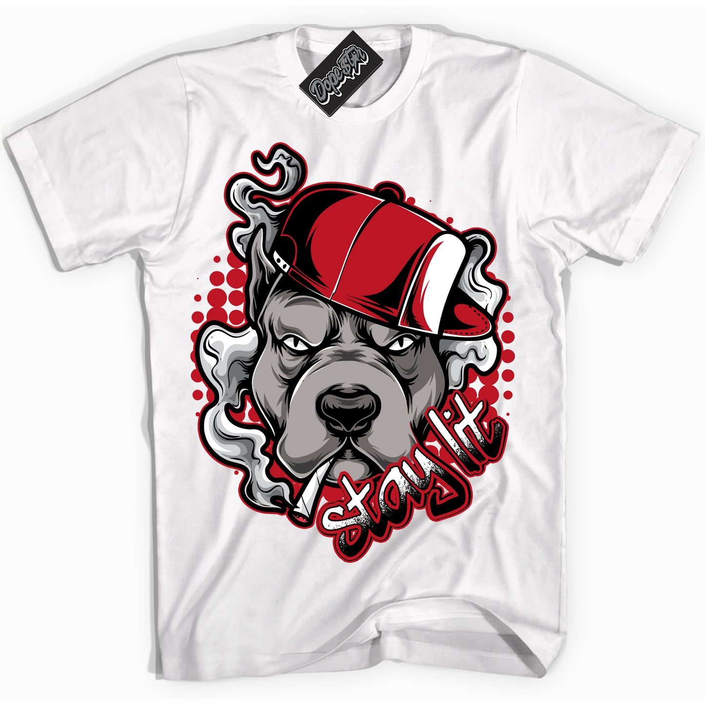 Cool White Shirt with “Stay Lit” design that perfectly matches the Trophy Room 1s Jordans.
