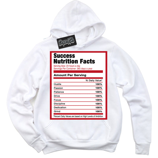 Cool White Hoodie with “Success Nutrition” design that Perfectly Matches Trophy Room 1s Jordans.