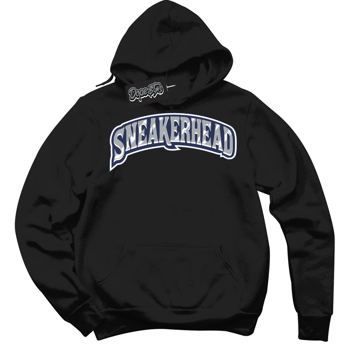 Cool Black Hoodie with “Sneakerhead” design that Perfectly Matches Midnight Navy 3s Jordans.

