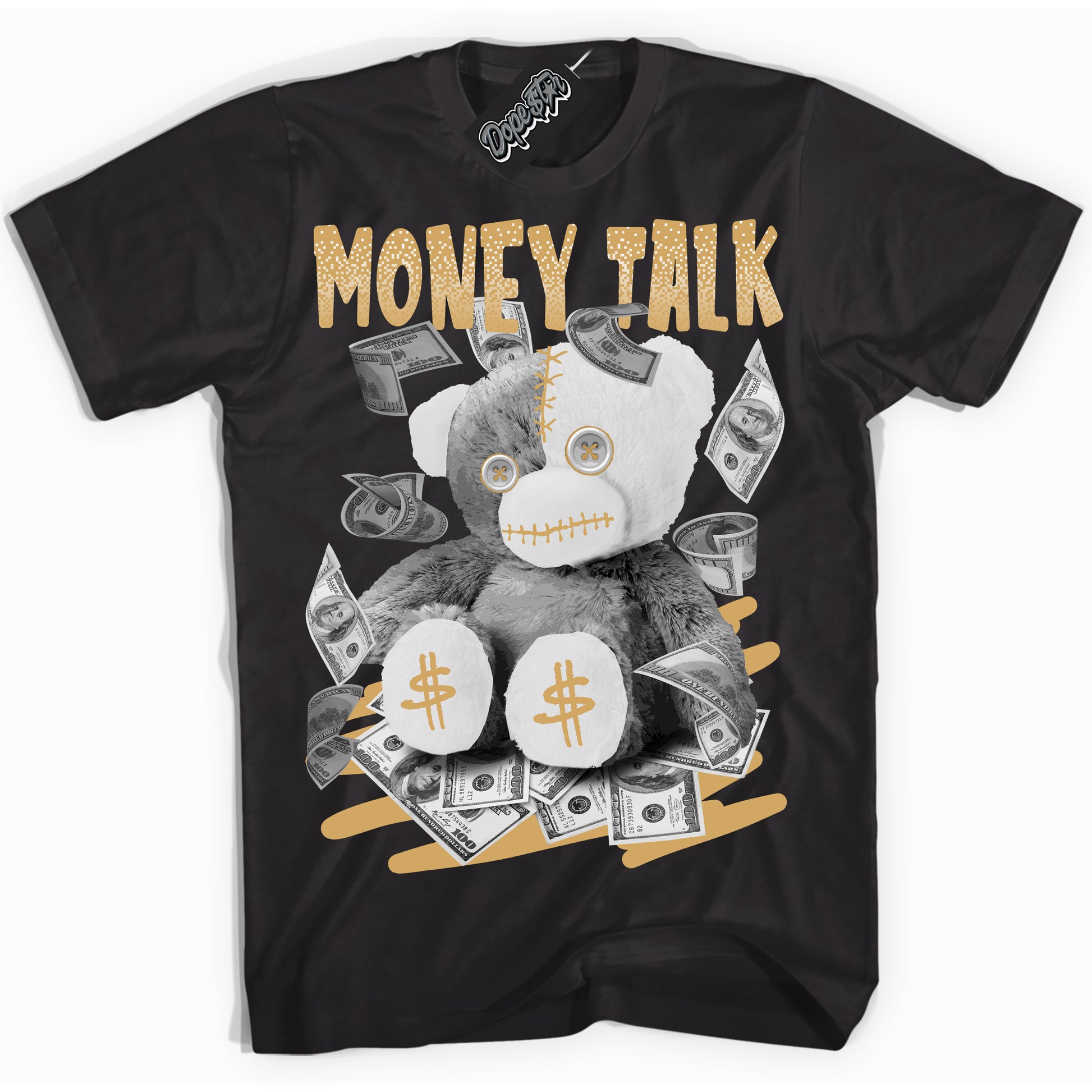 Cool Black Shirt with “ Money Talk Bear ” design that perfectly matches Craft Paris 6s Jordans.