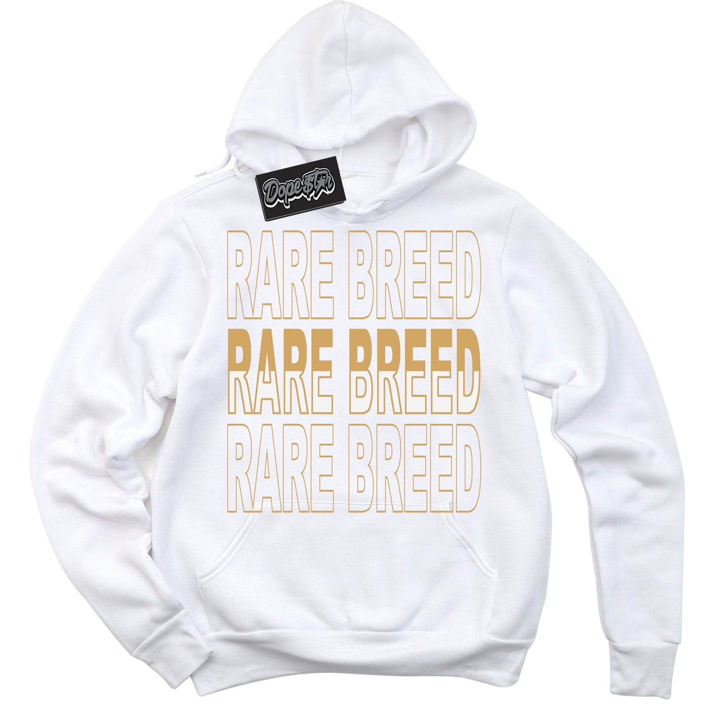 Cool White Hoodie with “ Rare Breed ” design that Perfectly Matches Craft Paris 6s Jordans.