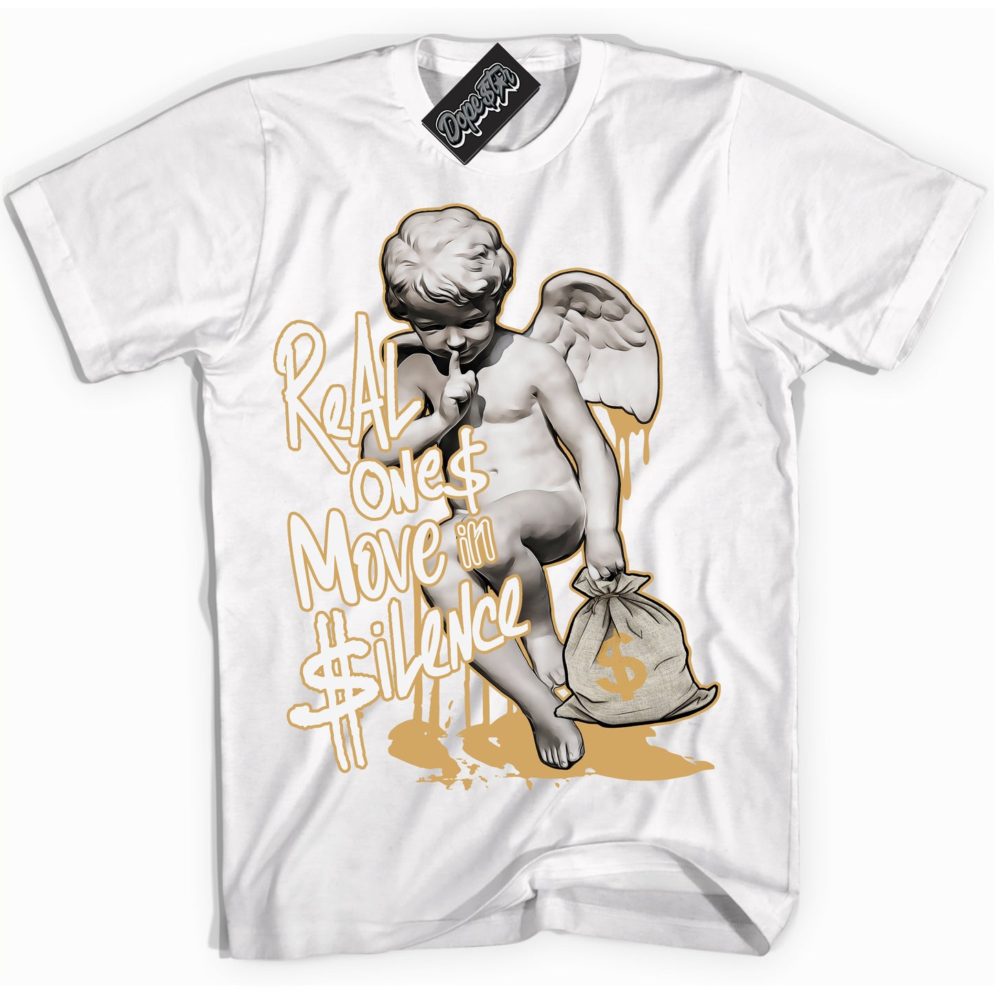 Cool White Shirt with “ Real Ones Cherub ” design that perfectly matches Craft Paris 6s Jordans.