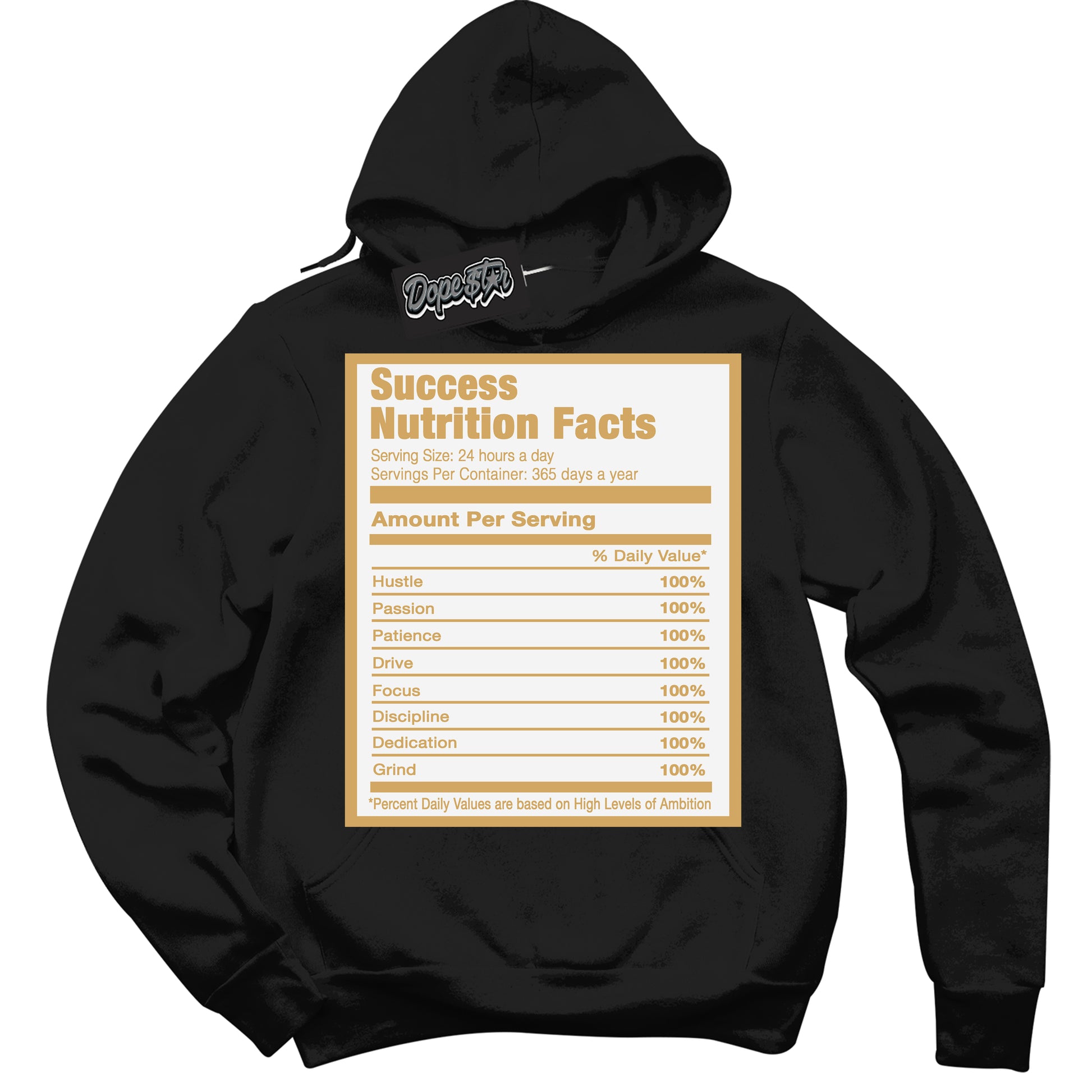 Cool Black Hoodie with “ Success Nutrition ” design that Perfectly Matches Craft Paris 6s Jordans.