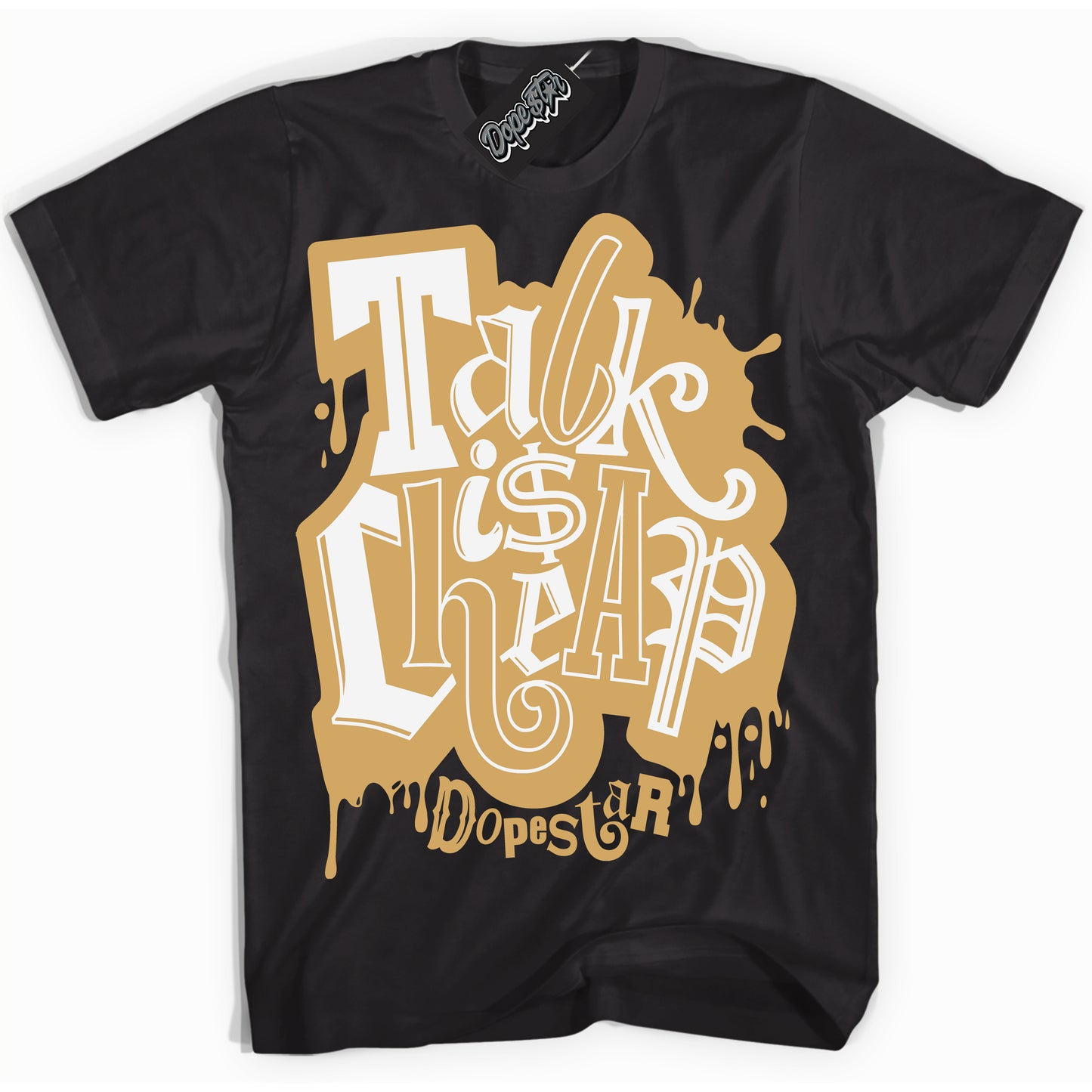 Cool Black Shirt with “ Talk Is Cheap ” design that perfectly matches Craft Paris 6s Jordans.