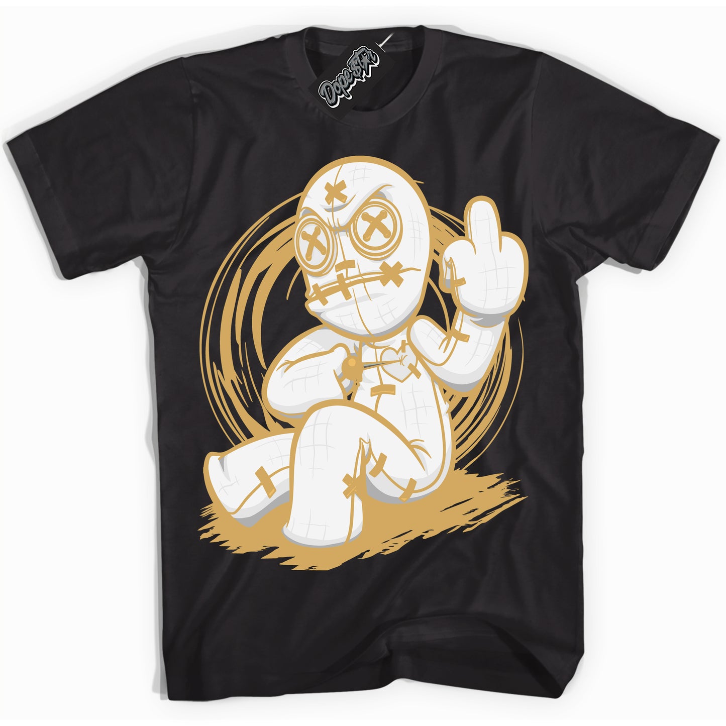 Cool Black Shirt with “ Voodoo Doll ” design that perfectly matches Craft Paris 6s Jordans.