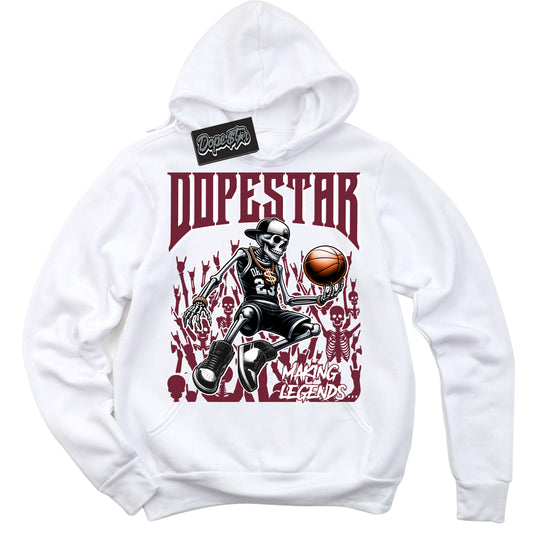 Cool White Hoodie with “Making Legends” design that Perfectly Matches Rings Team Red 6s Jordans.
