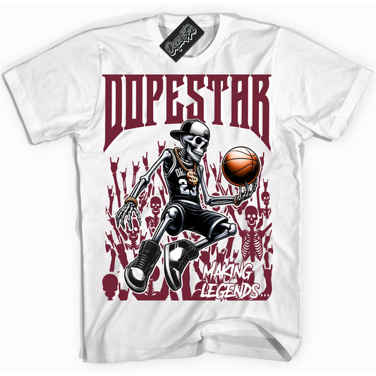 Cool White Shirt with “Making Legends” design that perfectly matches the Rings Team Red 6s Jordans.
