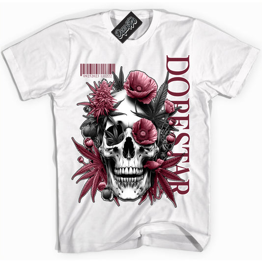 Cool White Shirt with “Skull Poppies” design that perfectly matches the Rings Team Red 6s Jordans.
