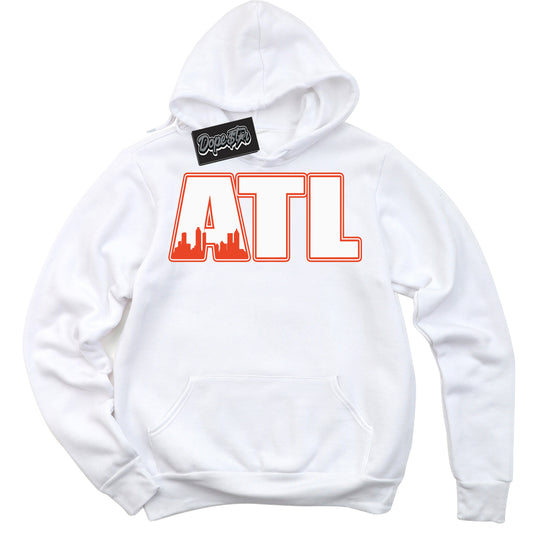 Cool White Hoodie with “Atlanta” design that Perfectly Matches Cosmic Clay Dunk.