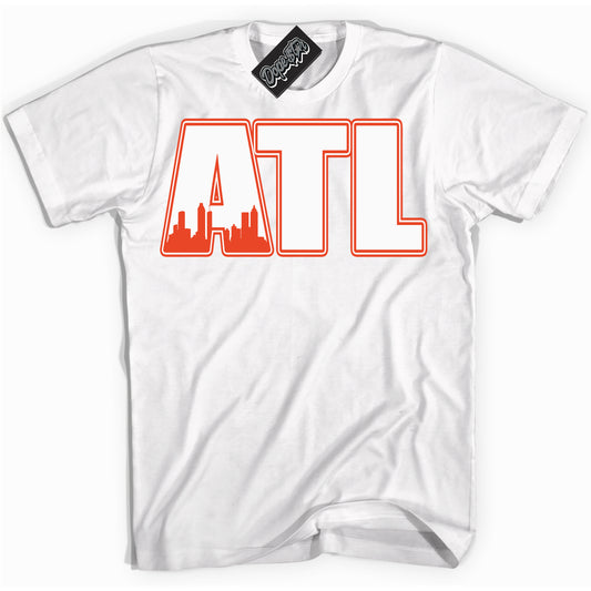 Cool White Shirt with “Atlanta” design that perfectly matches Cosmic Clay Dunk.

