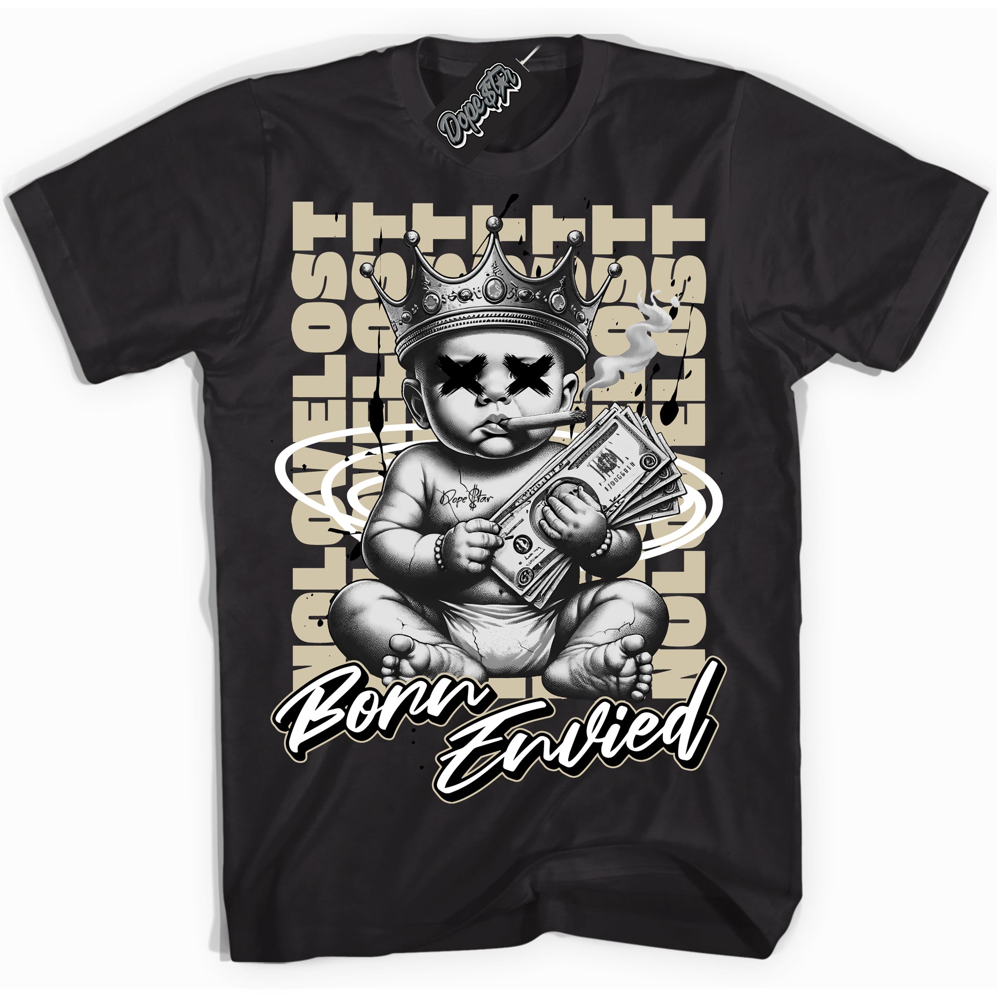 Cool Black Shirt with “Born Envied” design that perfectly matches Gratitude 11s.