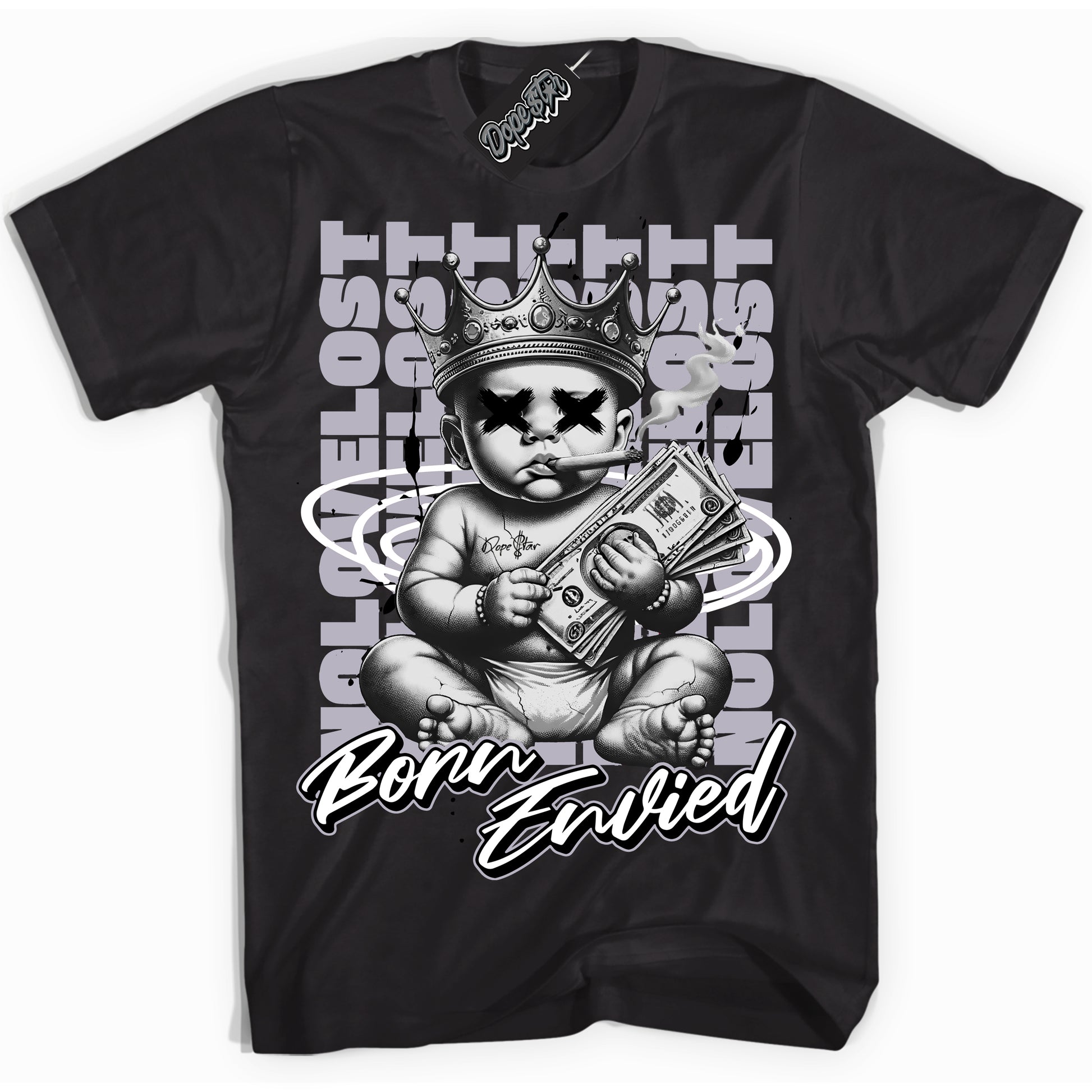 Cool Black Shirt with “Born Envied” design that perfectly matches Barons 1s.