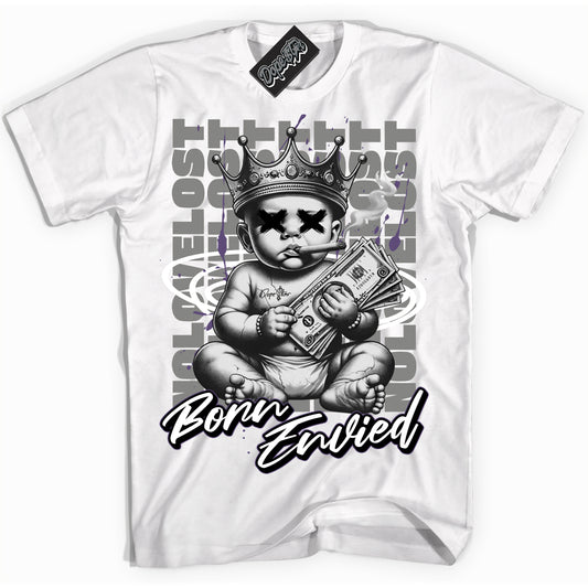 Cool White Shirt with “Born Envied” design that perfectly matches Punk Rock 1s.