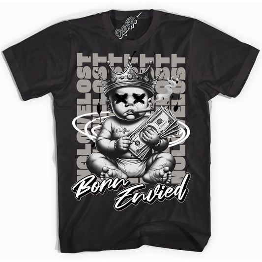 Cool Black Shirt with “Born Envied” design that perfectly matches Satin Shadow 1s.