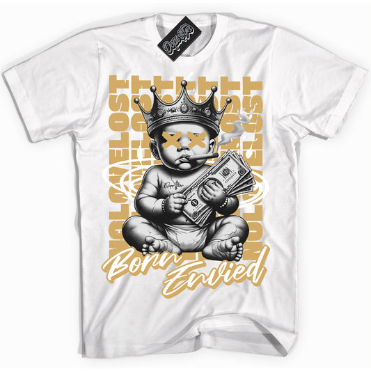 Cool White Shirt with “Born Envied” design that perfectly matches Craft Paris 6s.