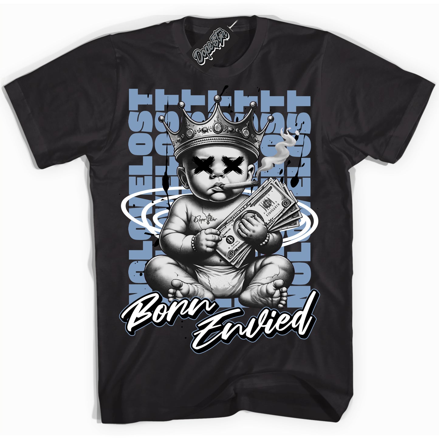 Cool Black Shirt with “Born Envied” design that perfectly matches Reverse Oreo 6s.