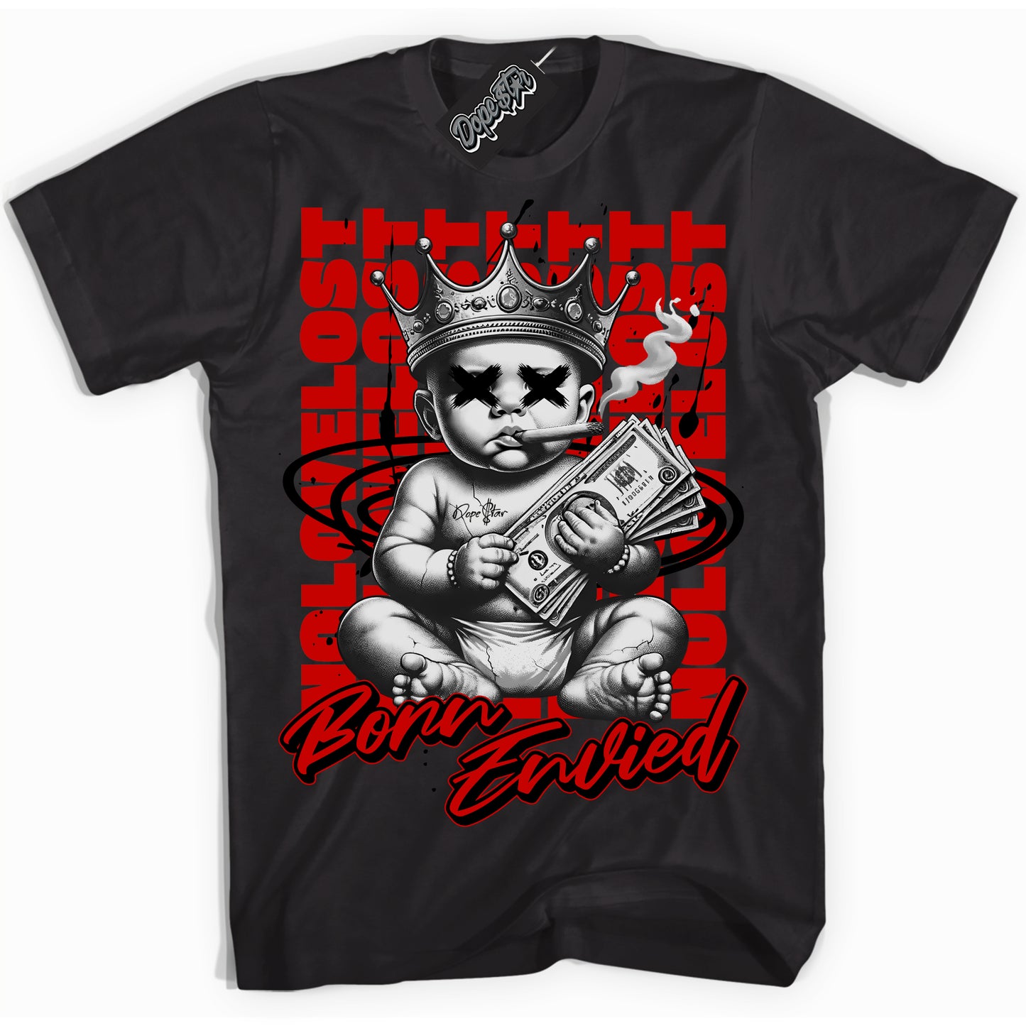 Cool Black Shirt with “Born Envied” design that perfectly matches RTFKT X ND Genesis.