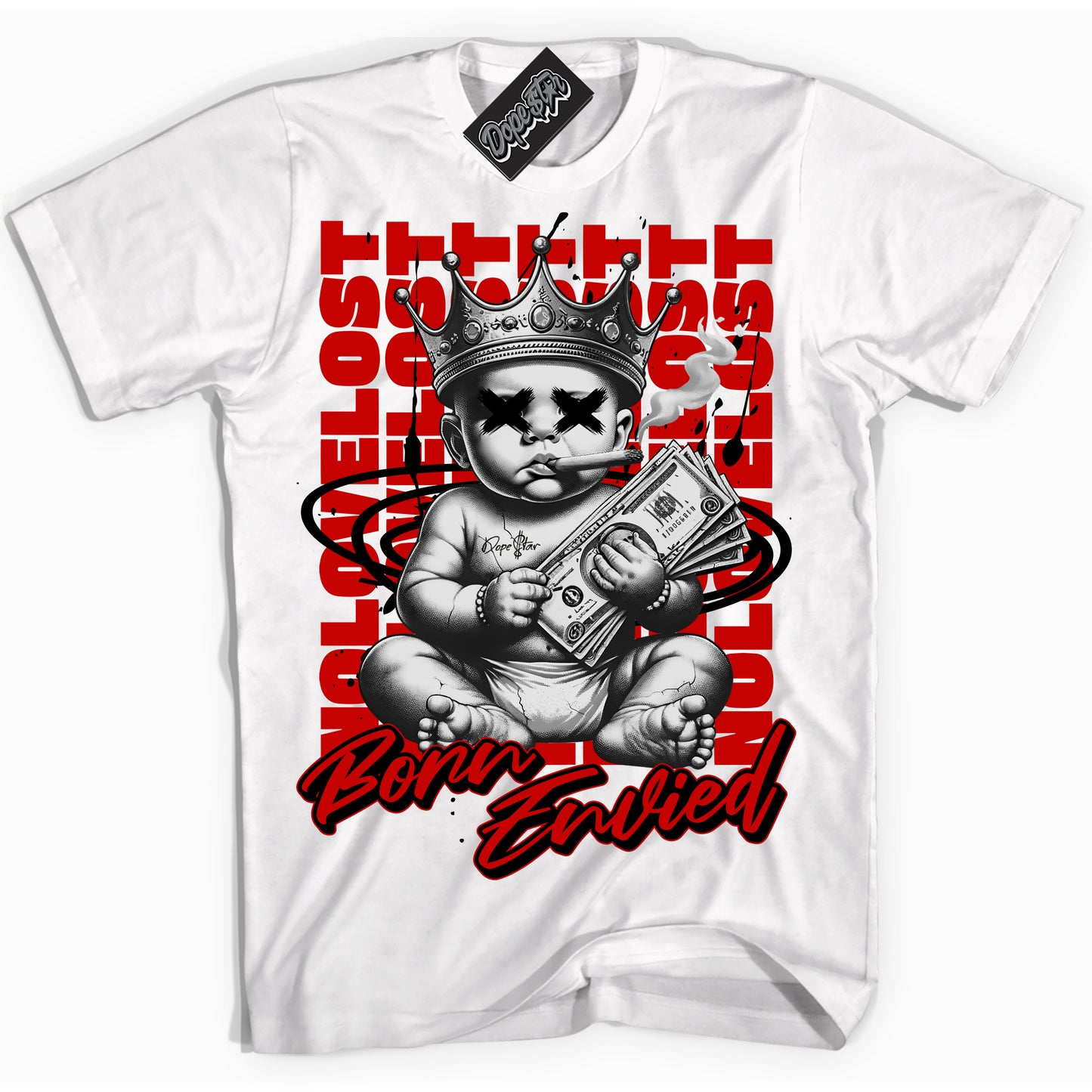 Cool White Shirt with “Born Envied” design that perfectly matches RTFKT X ND Genesis.