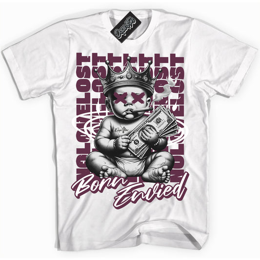 Cool White Shirt with “Born Envied” design that perfectly matches White Viotech Dunk.