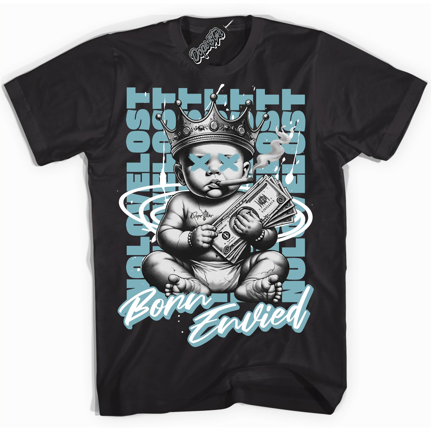 Denim Turquoise Dunk DopeStar Sneaker Shirt Born Envied Graphic