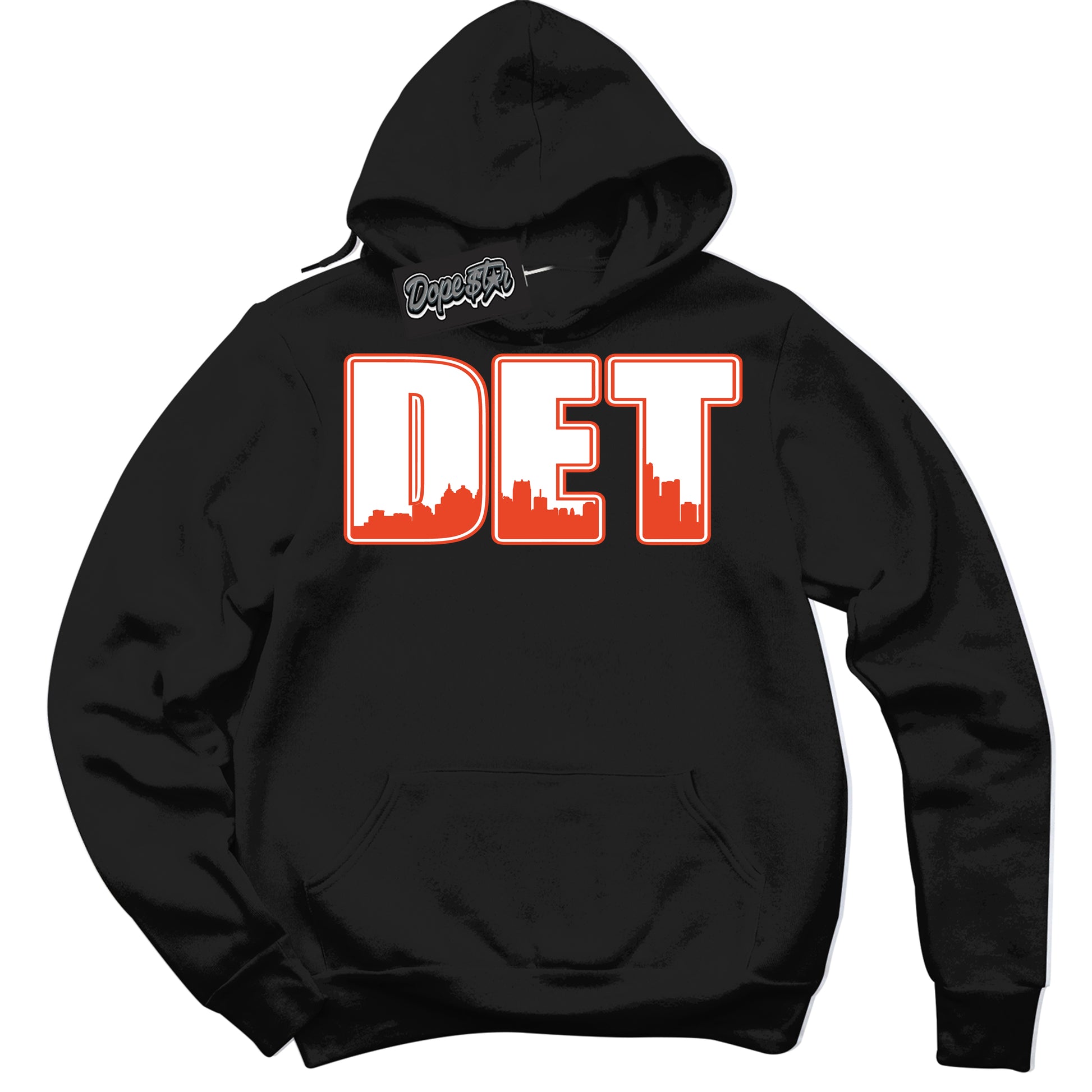 Cool Black Hoodie with “Detroit” design that Perfectly Matches Cosmic Clay Dunk.