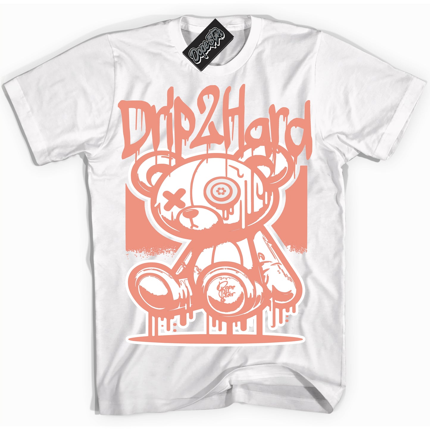 Cool White Shirt with “Drip 2 Hard” design that perfectly matches Light Wild Mango Dunk.
