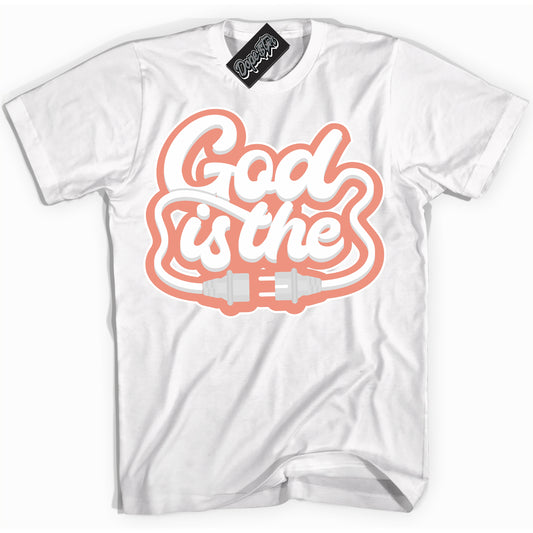 Cool Black Shirt with “God Is The” design that perfectly matches Light Wild Mango Dunk.
