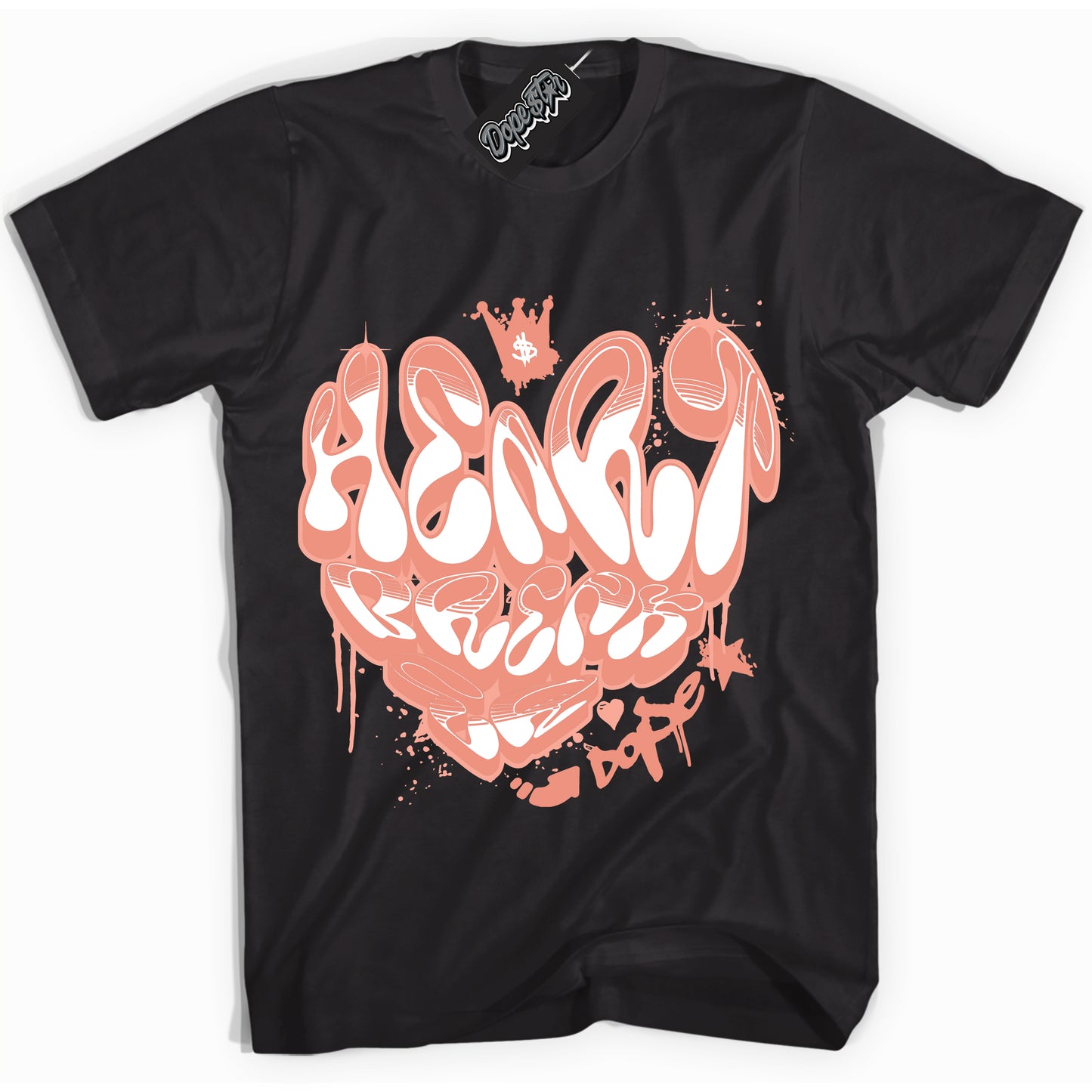 Cool Black Shirt with “Heartbreaker Graffiti” design that perfectly matches Light Wild Mango Dunk.
