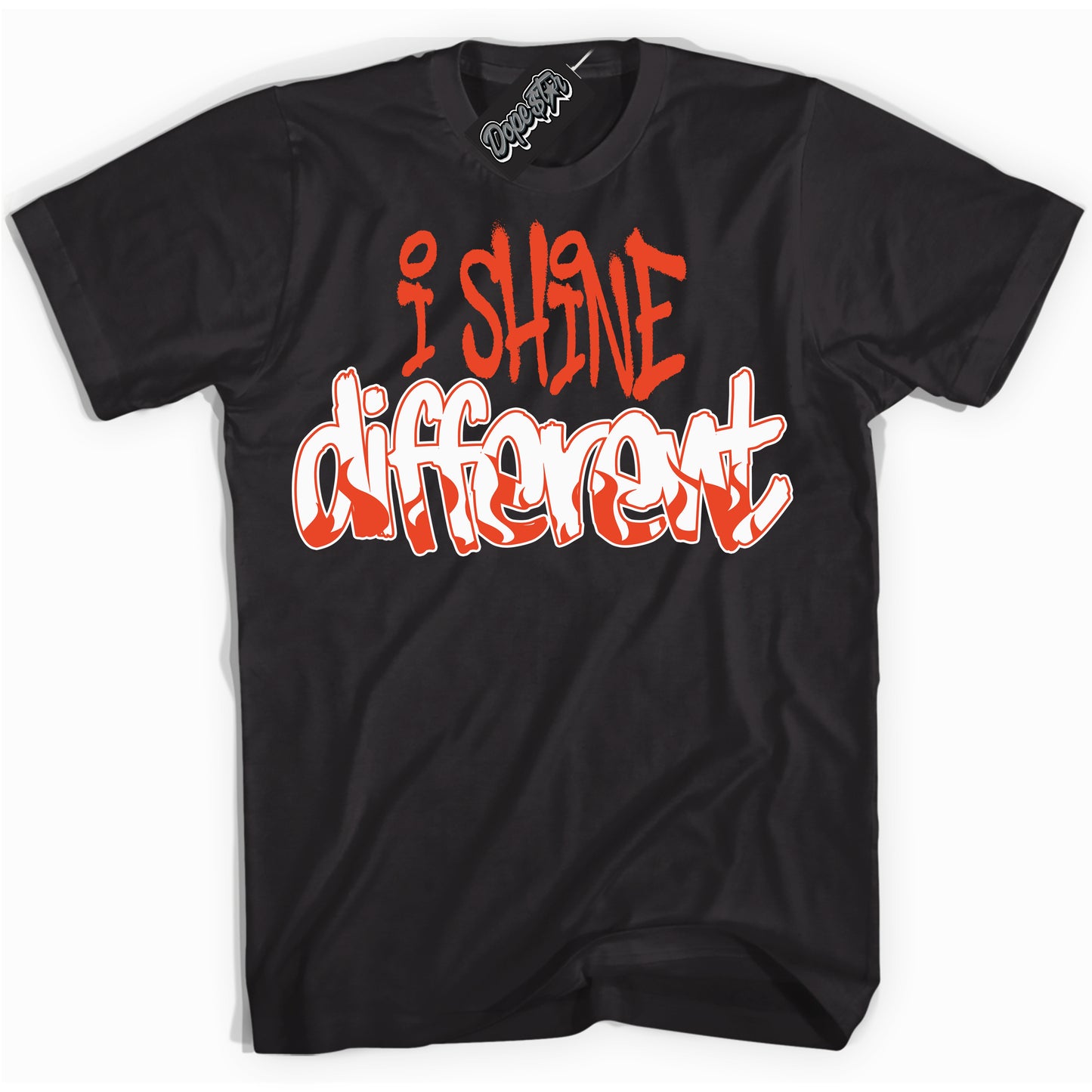 Cool Black Shirt with “I Shine Different” design that perfectly matches Cosmic Clay Dunk.