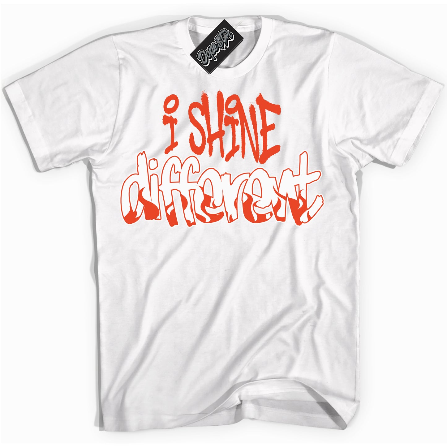 Cool White Shirt with “I Shine Different” design that perfectly matches Cosmic Clay Dunk.