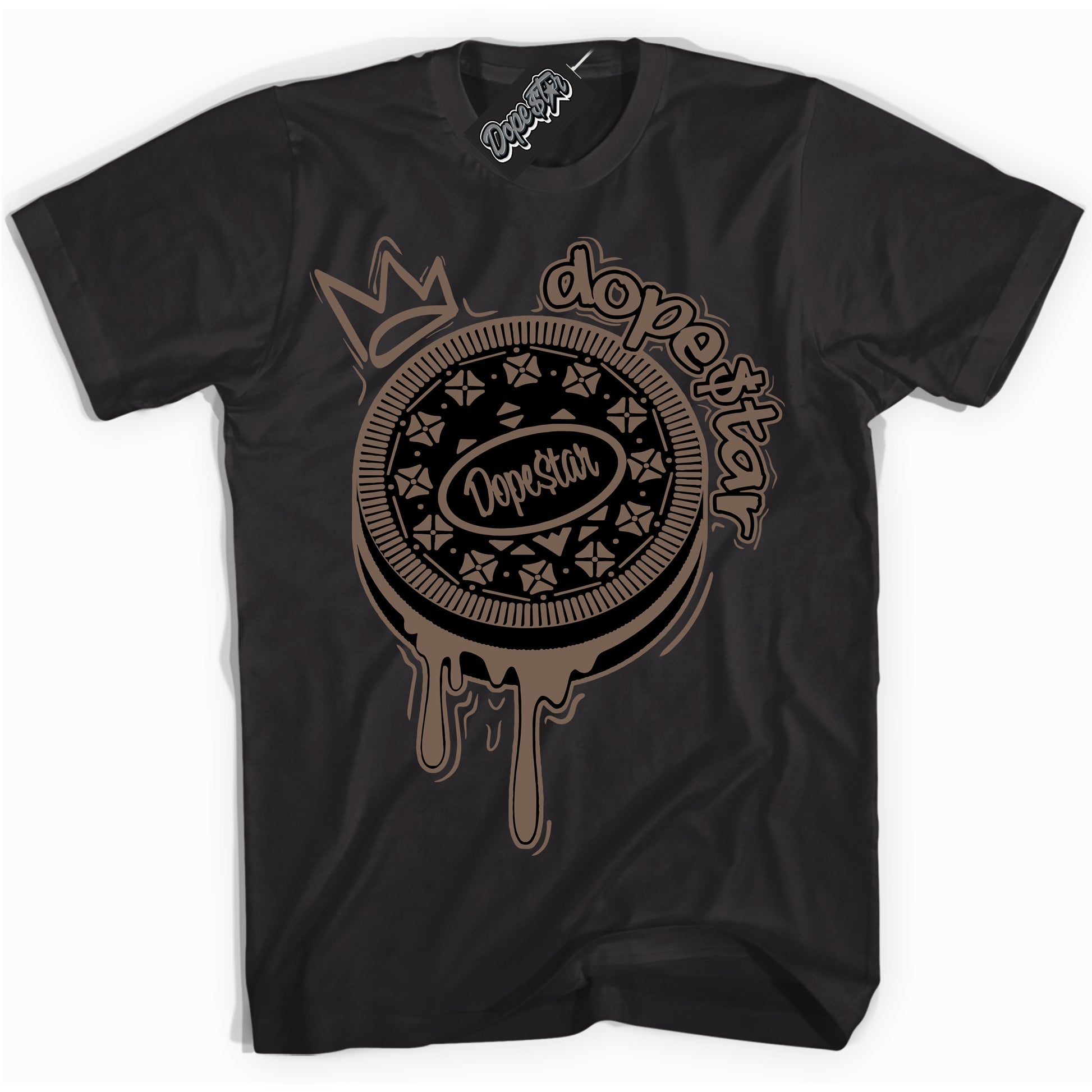 Cool Black Shirt with “Oreo DS” design that perfectly matches the Jumpman Jack TR Travis Scott Dark Mocha Sneakers.
