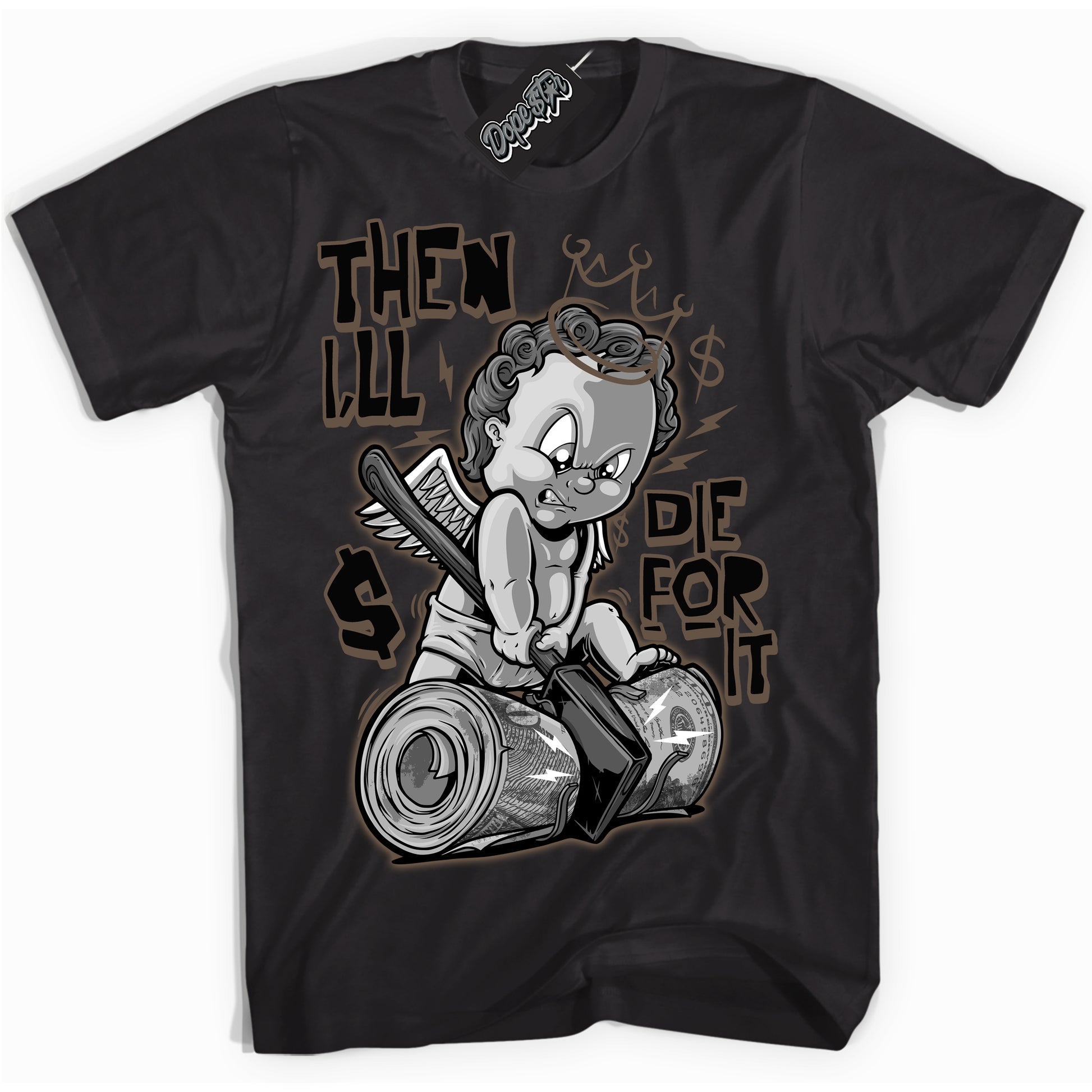 Cool Black Shirt with “Then I'll” design that perfectly matches the Jumpman Jack TR Travis Scott Dark Mocha Sneakers.

