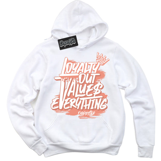 Cool Black Hoodie with “Loyalty Out Values Everything” design that Perfectly Matches Light Wild Mango Dunk.
