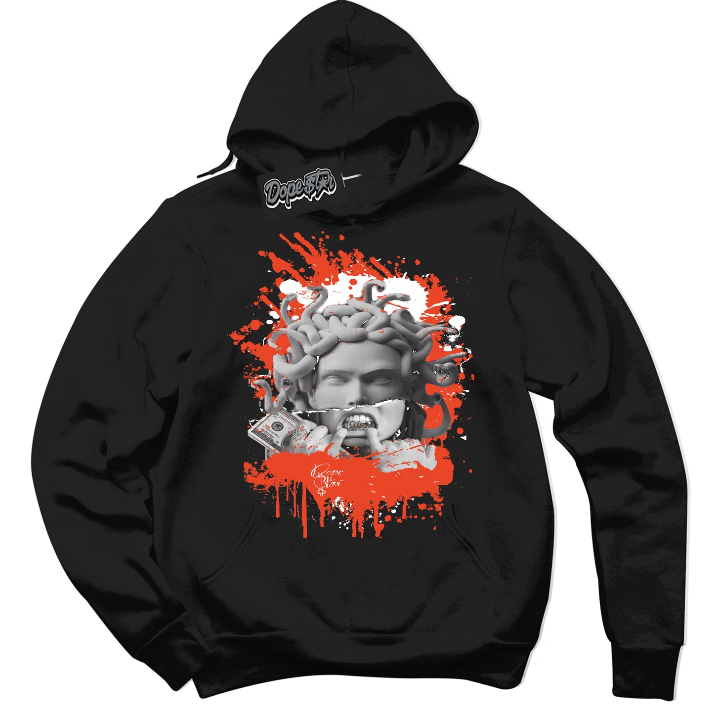 Cool Black Hoodie with “Medusa” design that Perfectly Matches Cosmic Clay Dunk.
