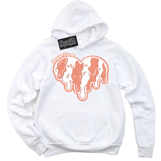 Cool Black Hoodie with “Melting Heart” design that Perfectly Matches Light Wild Mango Dunk.
