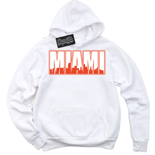 Cool White Hoodie with “Miami” design that Perfectly Matches Cosmic Clay Dunk.
